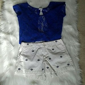 Ralph Lauren White Nautical Shorts